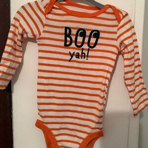 Playful Orange Striped Kids Bodysuit